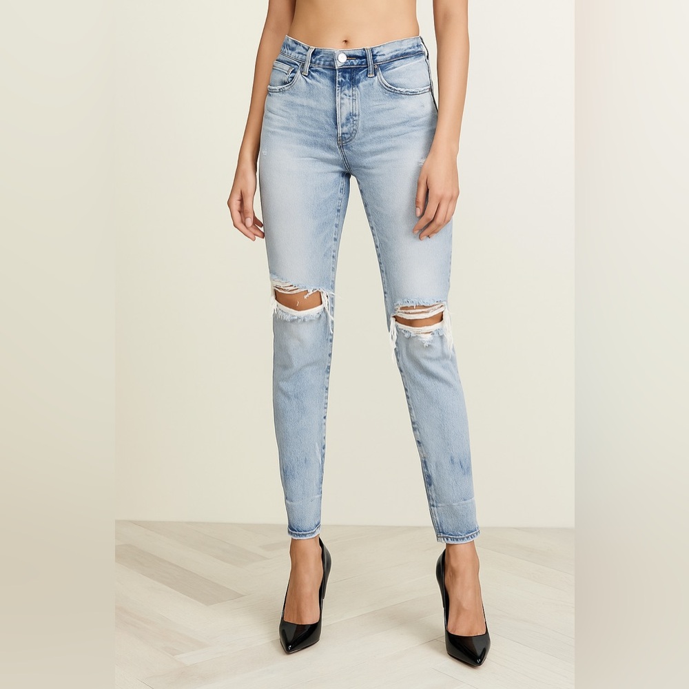 Moussy Vintage Light Blue Distressed Ripped Women Jeans size 27
